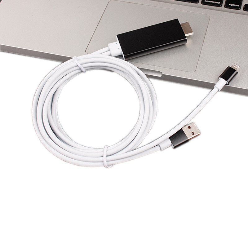 鈦瑞斯TERRIS 轉(zhuǎn)換線 iphone66Splusipad轉(zhuǎn)HDMI手機接電視高清 深灰色